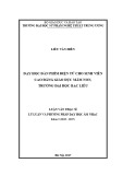 Luận văn thạc sĩ: Dạy học Đàn phím điện tử cho sinh viên Cao đẳng giáo dục Mầm non, trường Đại học Bạc Liêu