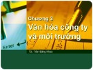 Bài giảng Quản trị học - Chương 3: Văn hóa công ty và môi trường (Trần Đăng Khoa)