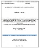 Summary of the Doctoral dissertation on Politics: Innovation in methods of education on political theory for students of Universities in the northern midland and mountainous area of Vietnam (Through survey at Thai Nguyen University and Tay Bac University)