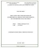 Summary of Doctoral thesis on Politics: Educating the consciousness of environmental protection for students of Universities in Ha Noi today