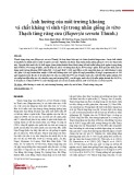 Ảnh hưởng của môi trường khoáng và chất kháng vi sinh vật trong nhân giống in vitro Thạch tùng răng cưa (Huperzia serrata Thunb.)