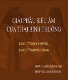 Bài giảng Giải phẫu siêu âm của thai bình thường