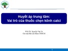 Bài giảng Huyết áp trung tâm: Vai trò của thuốc chẹn kênh Calci - PGS.TS. Nguyễn Văn Trí