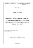 Tóm tắt luận văn Tiến sĩ Vật lý: Chế tạo và nghiên cứu các tính chất quang của màng mỏng và hạt Nano Ormosil chứa chất màu hữu cơ dùng trong quang tử