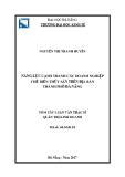 Tóm tắt luận văn Thạc sĩ: Năng lực cạnh tranh các doanh nghiệp chế biến thủy sản trên địa bàn thành phố Đà Nẵng