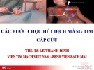 Bài giảng Các bước chọc hút dịch màng tim cấp cứu - THS.BS. Lê Thanh Bình