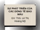 Bài giảng Sự phát triển của các dòng tế bào máu - ThS. Lê Thị Hoàng Mỹ