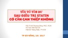 Bài giảng Yếu tố tồn dư sau điều trị Statin có cần can thiệp không - PGS.TS. Hồ Thượng Dũng