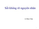 Bài giảng Sốt không rõ nguyên nhân -  Lê Bửu Châu