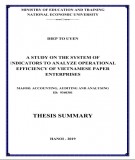 Thesis Summary: A study on the system of indicators to analyze operational efficiency of Vietnamese paper enterprises