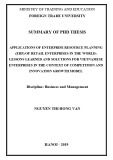 Summary of PhD thesis: Applications of enterprise resource planning (ERP) of retail enterprises in the world: Lessons learned and solutions for Vietnamese enterprises in the context of competition and innovation growth model