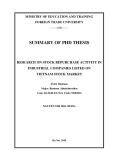 Summary of PhD thesis: Research on stock repurchase activity in industrial companies listed on Vietnam stock market