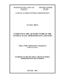 Summary of the Doctoral thesis of Public Administrative management: Completing the advisory work of the central state administrative agencies