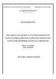 Doctoral thesis summary: Organizing management accounting information system to strengthen management of construction costs in the enterprises of Song Da corporation