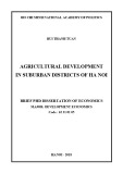 Brief PhD dissertation of Economics: Agricultural development in suburban districts of Ha Noi