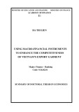 Summary of Doctoral thesis in Economics: Using macro-financial instruments to enhance the competitiveness of Vietnam’s export garment