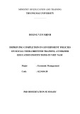 PhD dissertation summary: Improving completion in government policies on social need-oriented training at higher education institutions in Viet Nam