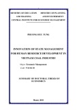 Summary of Doctoral thesis of Economics: Innovation of state management for human resource development in Vietnam coal industry