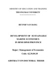 Abstract on Doctoral thesis: Development of sustainable marine economics in Binh Dinh province