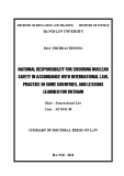 Summary of Doctoral thesis on Law: National responsibility for ensuring nuclear safety in accordance with international law, practice in some countries, and lessons learned for Vietnam