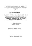 Summary of PhD thesis: Transition of financial statements from Vietnamese accounting standard to international financial reporting standard - Experiental study for Vietnamese companies