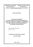 Summary of Doctoral thesis of Economics: State management of human resource development in military-serving garment enterprises in the context of international economic integration