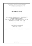 Doctor of Educational sciences dissertation summary: Management of pedagogical professional training for vocational college teachers in the Mekong Delta in the direction of quality assurance