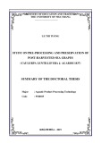 Summary of the Doctoral thesis: Study on pre-processing and preservation of post-harvested sea grapes (Caulerpa lentillifera J. Agardh 1837)