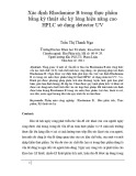 Xác định Rhodamine B trong thực phẩm bằng kỹ thuật sắc ký lỏng hiệu năng cao HPLC sử dụng detector UV