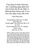 Ứng dụng kĩ thuật chiết pha rắn và phương pháp phân tích hóa lý hiện đại để xác định và đánh giá hàm lượng một số ion kim loại nặng trong mẫu nước