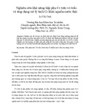 Nghiên cứu khả năng hấp phụ Cr trên vỏ trấu và ứng dụng xử lý tách Cr khỏi nguồn nước thải