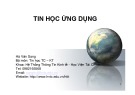 Bài giảng Tin học ứng dụng - Chương 1: Hệ điều hành WindowsXP