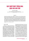 Dạy ngữ pháp tiếng Nga qua các bài thơ