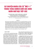 Sự chuyển nghĩa của từ “Mê/មេ” trong tiếng Khmer dưới góc nhìn ngôn ngữ học tiếp xúc