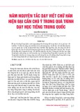 Năm nguyên tắc dạy viết chữ Hán hiện đại cần chú ý trong quá trình dạy học tiếng Trung Quốc