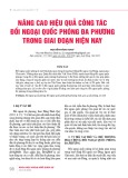 Nâng cao hiệu quả công tác đối ngoại quốc phòng đa phương trong giai đoạn hiện nay