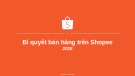 Bài giảng Bí quyết bán hàng trên Shopee 2018