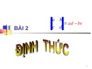 Bài giảng Đại số tuyến tính - Bài 2: Định thức