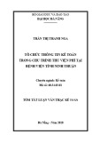 Tóm tắt luận văn Thạc sĩ: Tổ chức thông tin kế toán trong chu trình thu viện phí tại bệnh viện tỉnh Ninh Thuận