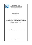 Tóm tắt luận văn Thạc sĩ: Quản lý chi thường xuyên các đơn vị hành chính sự nghiệp của tỉnh Kon Tum