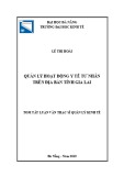 Tóm tắt luận văn Thạc sĩ: Quản lý hoạt động y tế tư nhân trên địa bàn tỉnh Gia Lai