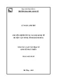 Tóm tắt luận văn Thạc sĩ: Chuyển dịch cơ cấu ngành kinh tế huyện Vạn Ninh, tỉnh Khánh Hòa