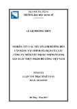 Tóm tắt luận văn Thạc sĩ: Nghiên cứu các yếu tố ảnh hưởng đến cân bằng tài chính dài hạn của các Công ty niêm yết thuộc nhóm ngành sản xuất thực phẩm đồ uống Việt Nam