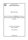 Tóm tắt luận văn Thạc sĩ: Quản lý công tác thẩm định cho vay dự án đầu tư tại Quỹ Đầu tư phát triển thành phố Đà Nẵng
