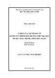 Luận văn Thạc sỹ Xã hội học: Ý kiến của người dân về hành vi ô nhiễm môi trường trên địa bàn huyện Châu Thành tỉnh Tiền Giang