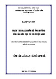 Tóm tắt Luận án Tiến sỹ Kinh tế: Phân tích các nhân tố ảnh hưởng tới cầu đào tạo từ xa ở Việt Nam
