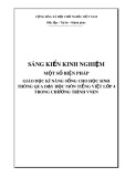 SKKN: Một số biện pháp giáo dục kĩ năng sống cho học sinh thông qua dạy học môn Tiếng Việt lớp 4 trong chương trình VNEN