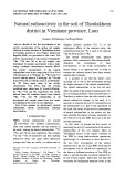 Natural radioactivity in the soil of Thoulakhom district in Vientiane province, Laos