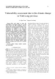 Vulnerability assessment due to the climate change in Vinh Long province