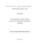 Luận văn Thạc sĩ: Hoàn thiện quy chế trả lương tại Công ty cổ phần May Sông Hồng Nam Định